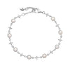 Laura Ashley Silver Hartley Check Mabe Pearl Tennis Bracelet