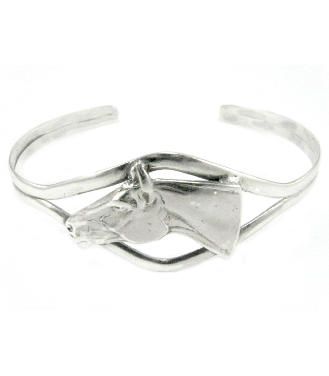 Silver Steed Horse Head Bangle