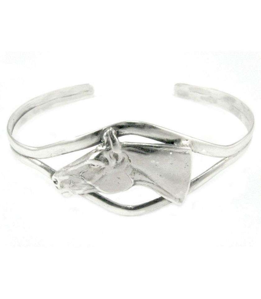 Silver Steed Horse Head Bangle