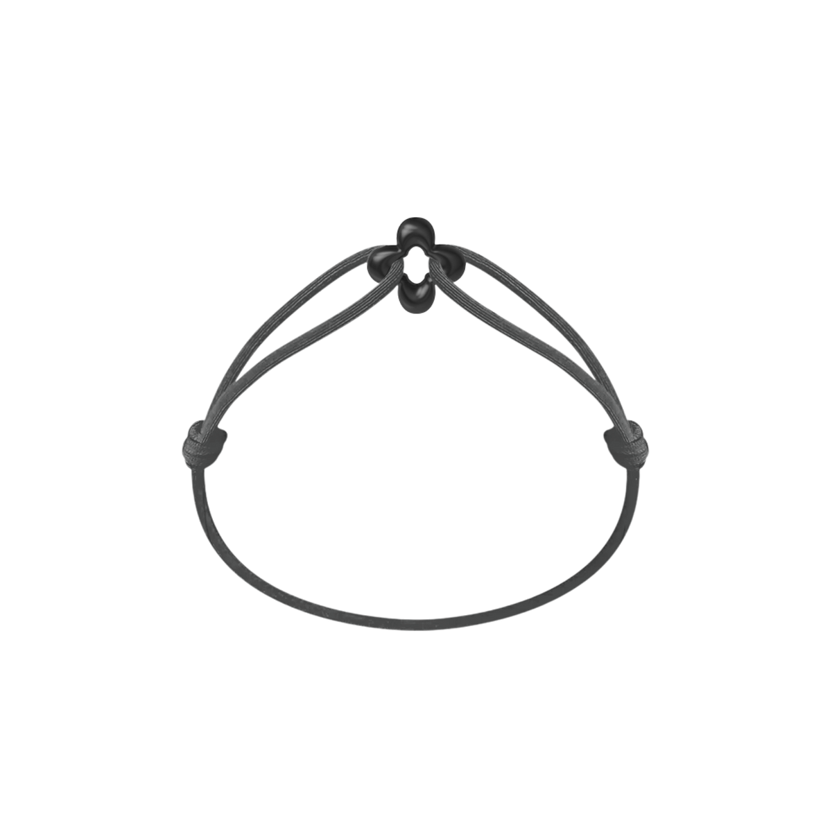 Mini Black Clover Cord Bracelet