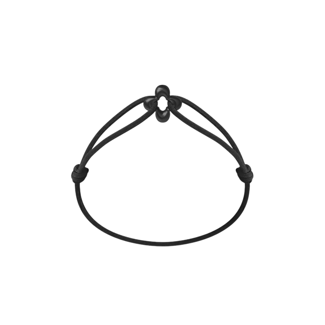 Mini Black Clover Cord Bracelet