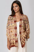 Paisley Print Embellished Kimono