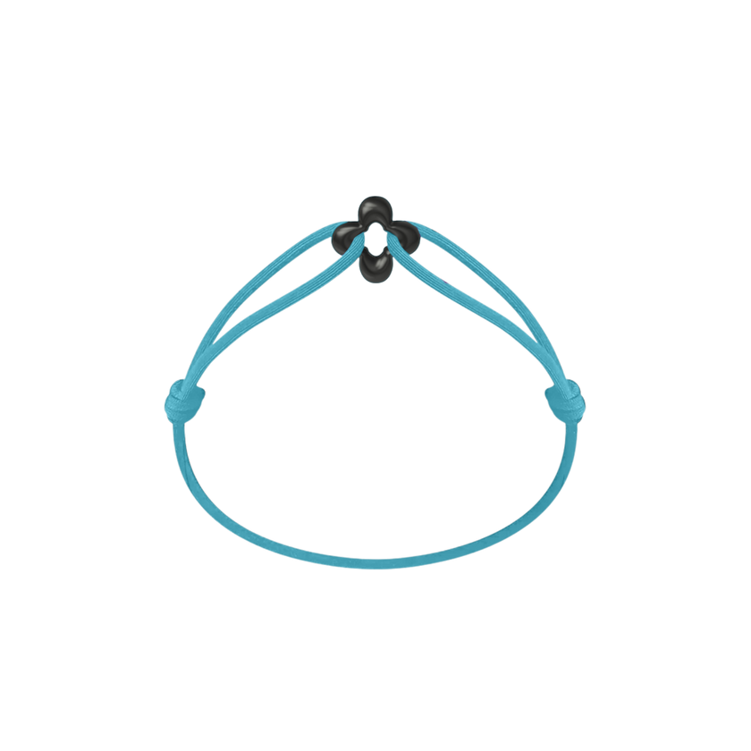 Mini Black Clover Cord Bracelet