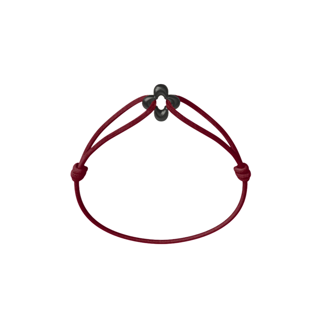 Mini Black Clover Cord Bracelet