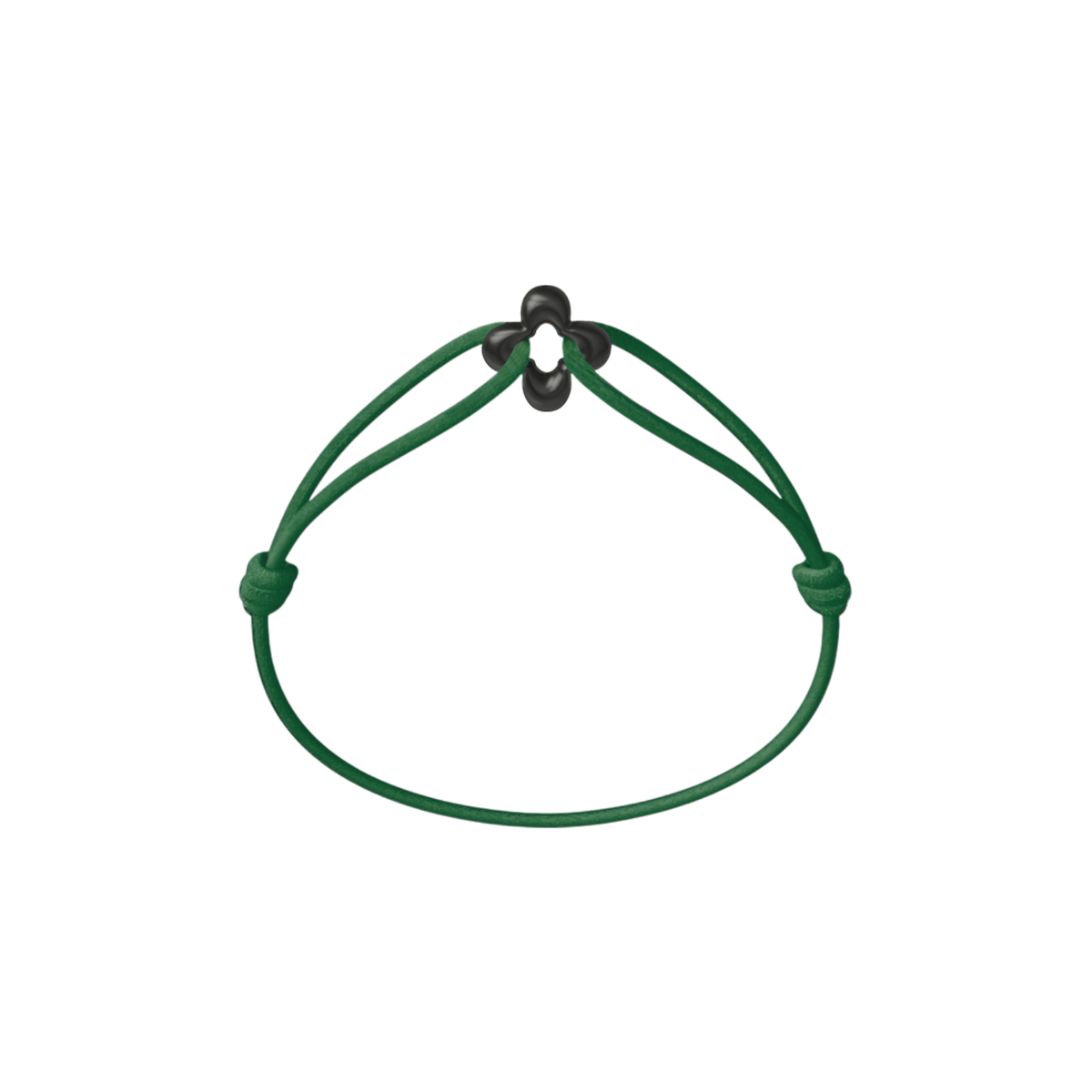 Mini Black Clover Cord Bracelet