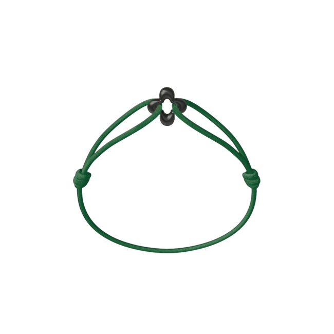 Mini Black Clover Cord Bracelet