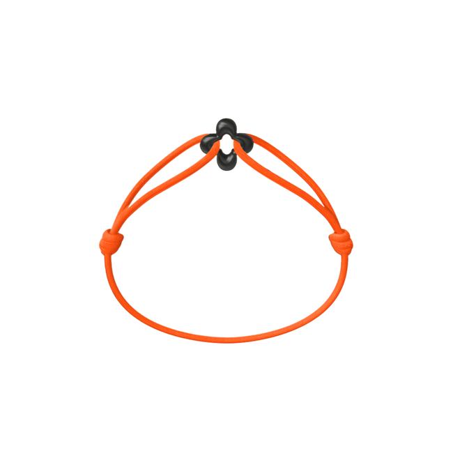 Mini Black Clover Cord Bracelet