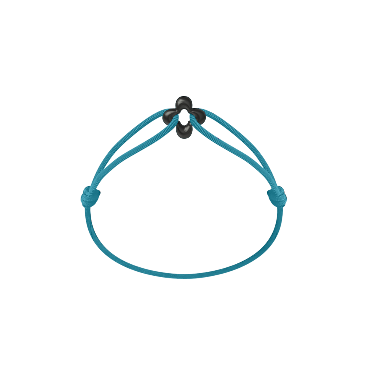 Mini Black Clover Cord Bracelet