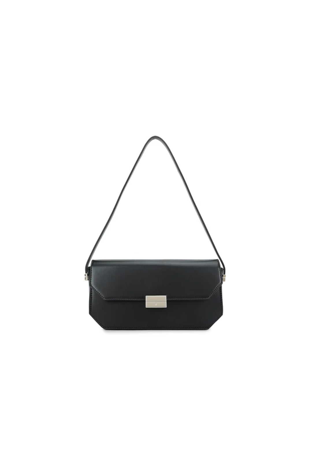Black Faux Leather Shoulder Bag