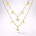 Blake Double Row Star Necklace | 18k Gold Plated