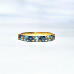 Blauwe Saffier & Blauwe Topaas Half-Eternity Ring in 18K Verguld Zilver