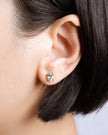 Halskette und Ohrringe mit blauem Topas aus 18 Karat Gold-Vermeil