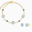 Blue Sapphire & Blue Topaz Jewellery Set in 18k Gold Vermeil