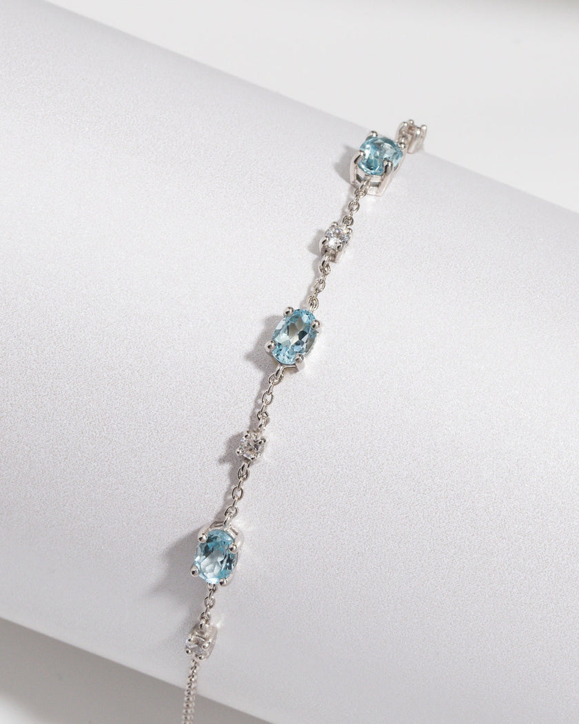 Mini Set 2 – Blautopas-Schmuckset in Sterlingsilber
