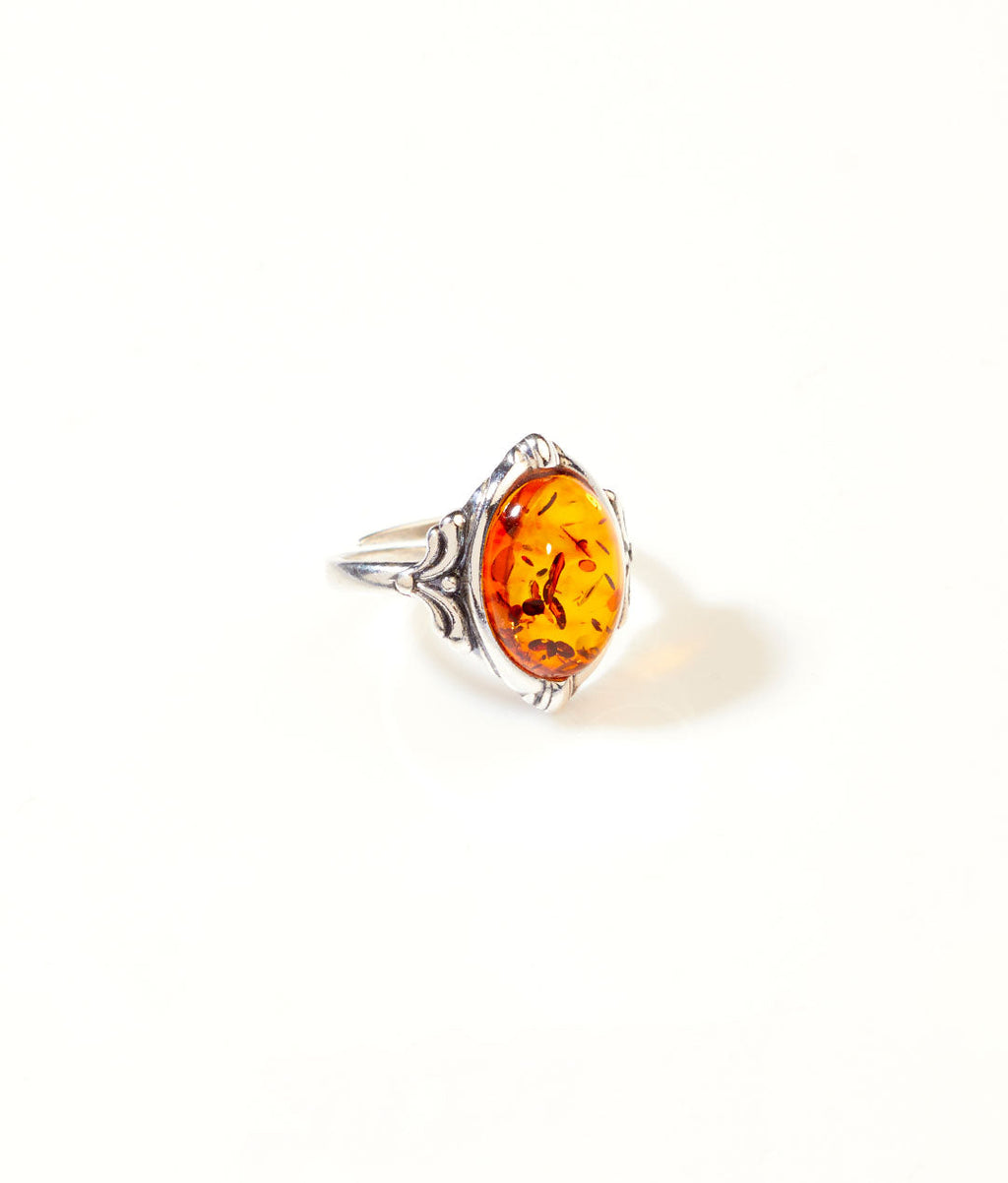Boho Amber Ring