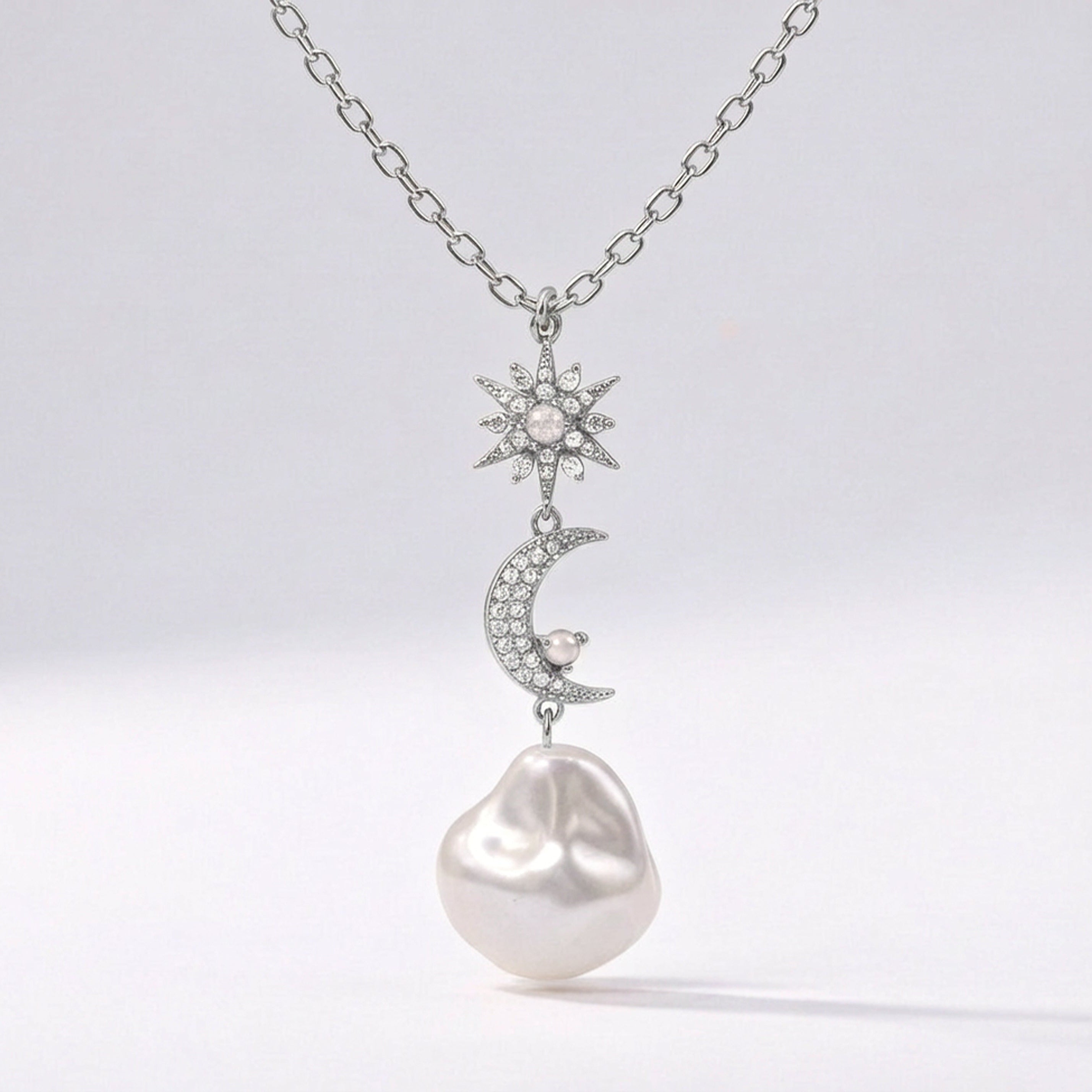 Bronte Pearl Drop Necklace | 925 Sterling Silver
