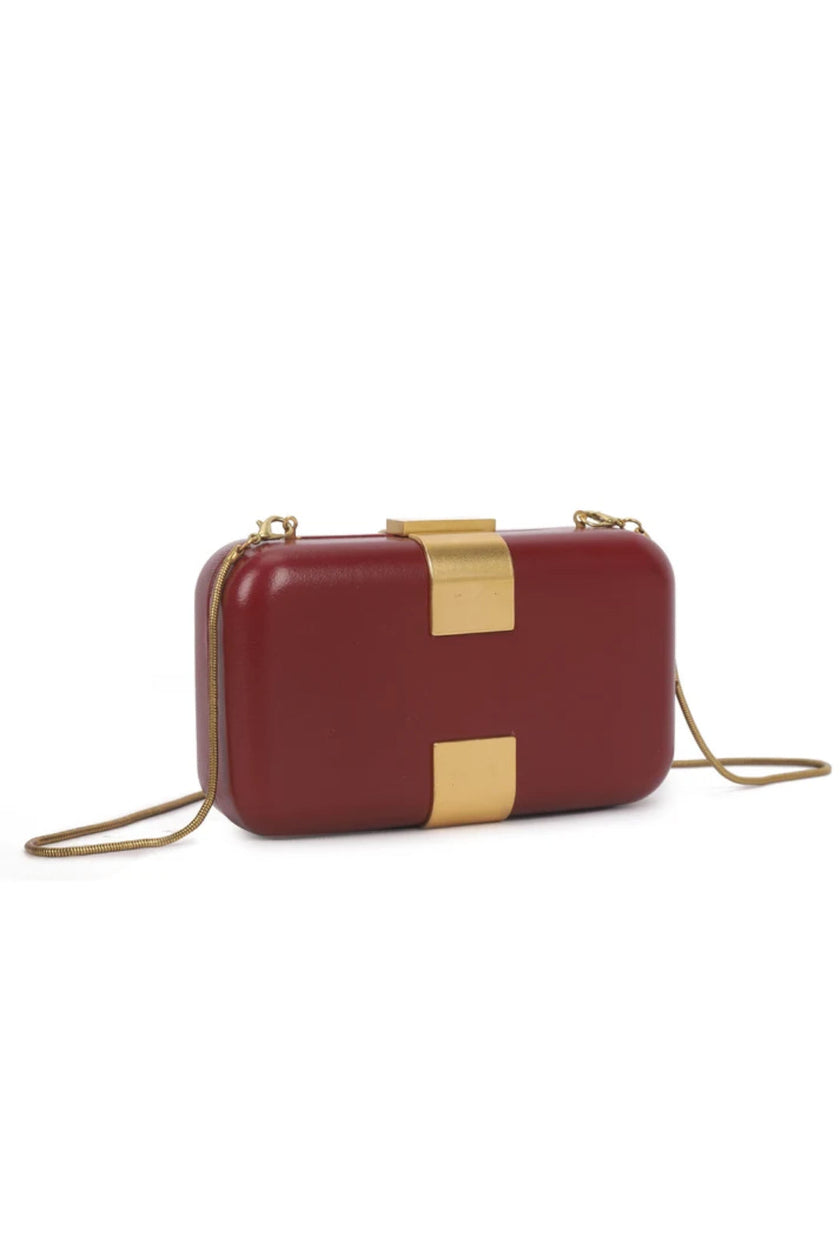 Burgundy Evening Clutch Bag
