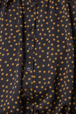 Black Polkadot Bubble Hem Blouse