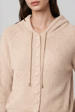 Beige Soft Knit Hooded Cardigan
