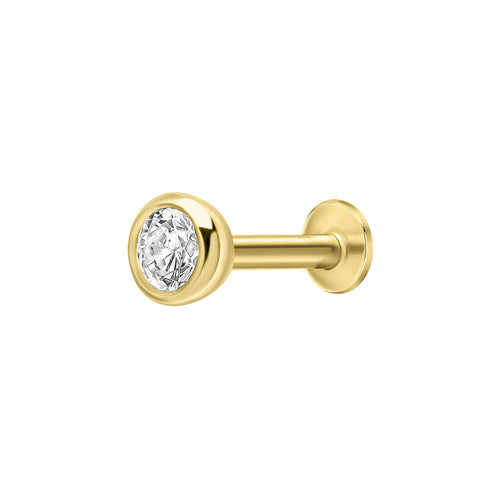 Beginnings Cubic Zirconia Bezel Labret Stud Earring