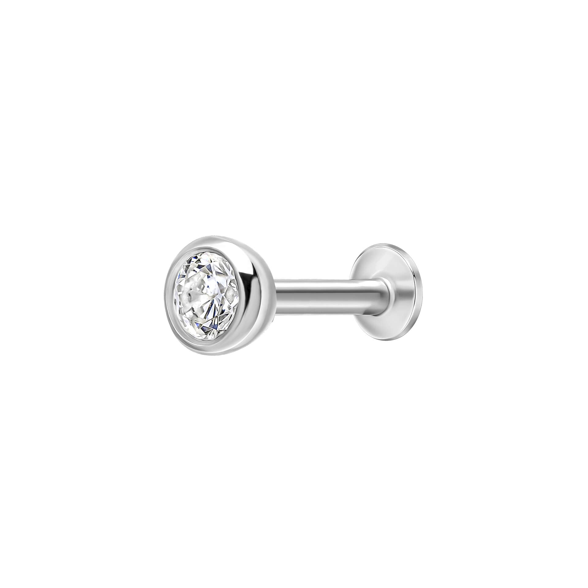 Beginnings Cubic Zirconia Bezel Labret Stud Earring