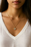Collana con ciondolo reversibile Celestial Neva Luxe placcata in oro 18k