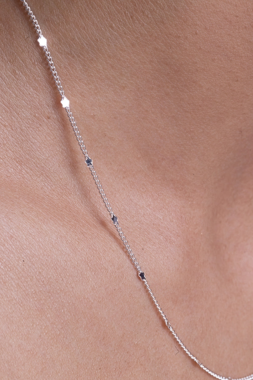 Star Dainty Chain Silver Necklace