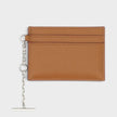 Sling Logo Card Holder Leather Brown