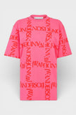 JW Anderson Oversized Logo Grid T-Shirt Fuchsia