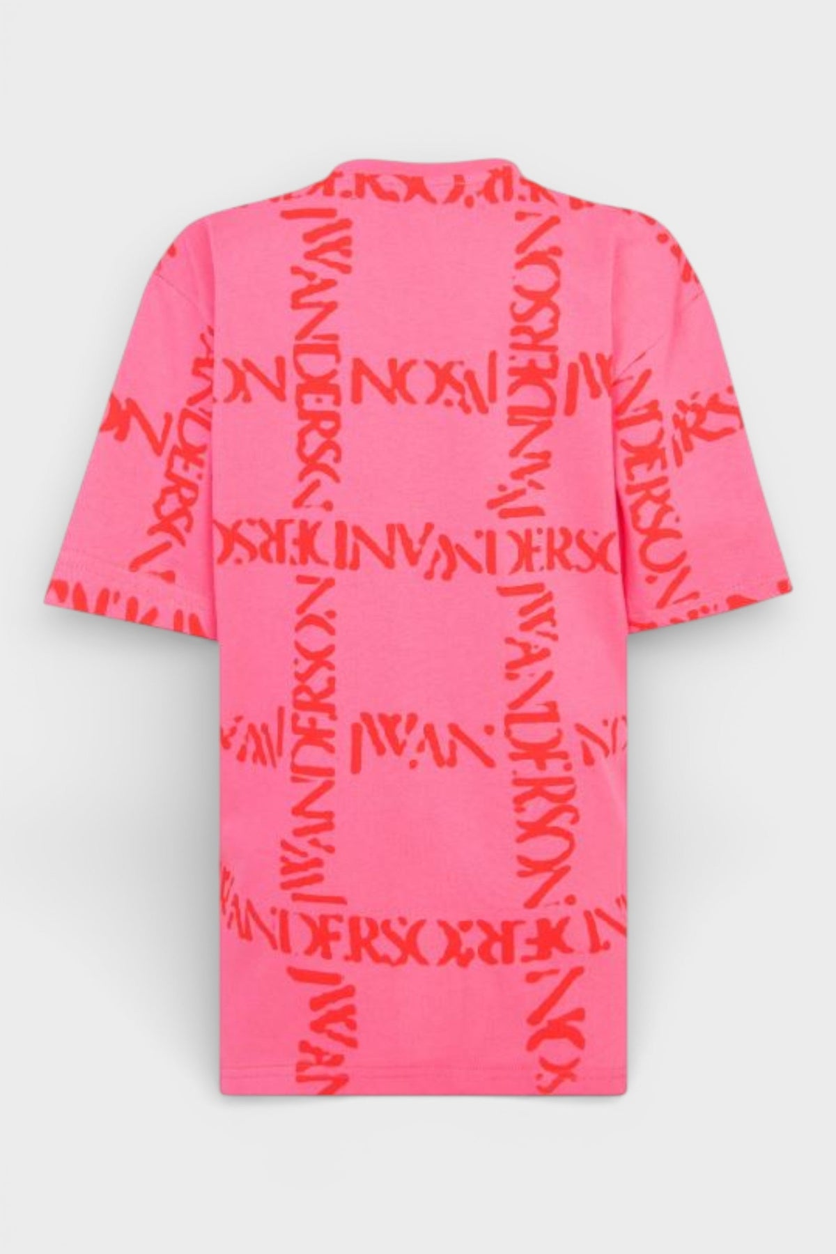 JW Anderson Oversized Logo Grid T-Shirt Fuchsia