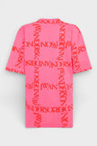 JW Anderson Oversized Logo Grid T-Shirt Fuchsia