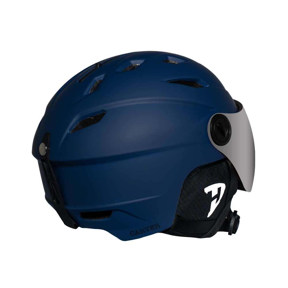 Daytona Carver Ski Helmet - Adjustable Ski Helmet for Men, Women & Youth - Dull Blue with Anti-Fog Visor