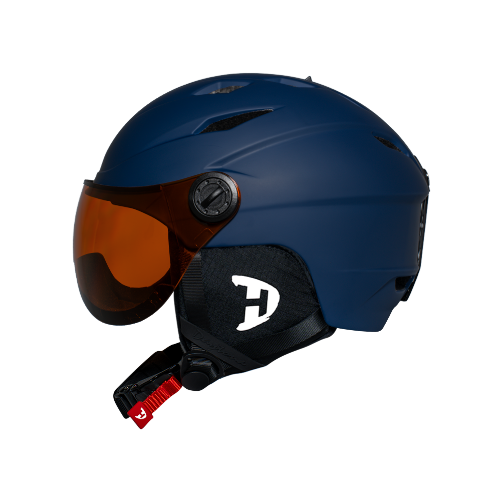 Daytona Carver Ski Helmet - Adjustable Ski Helmet for Men, Women & Youth - Dull Blue with Anti-Fog Visor