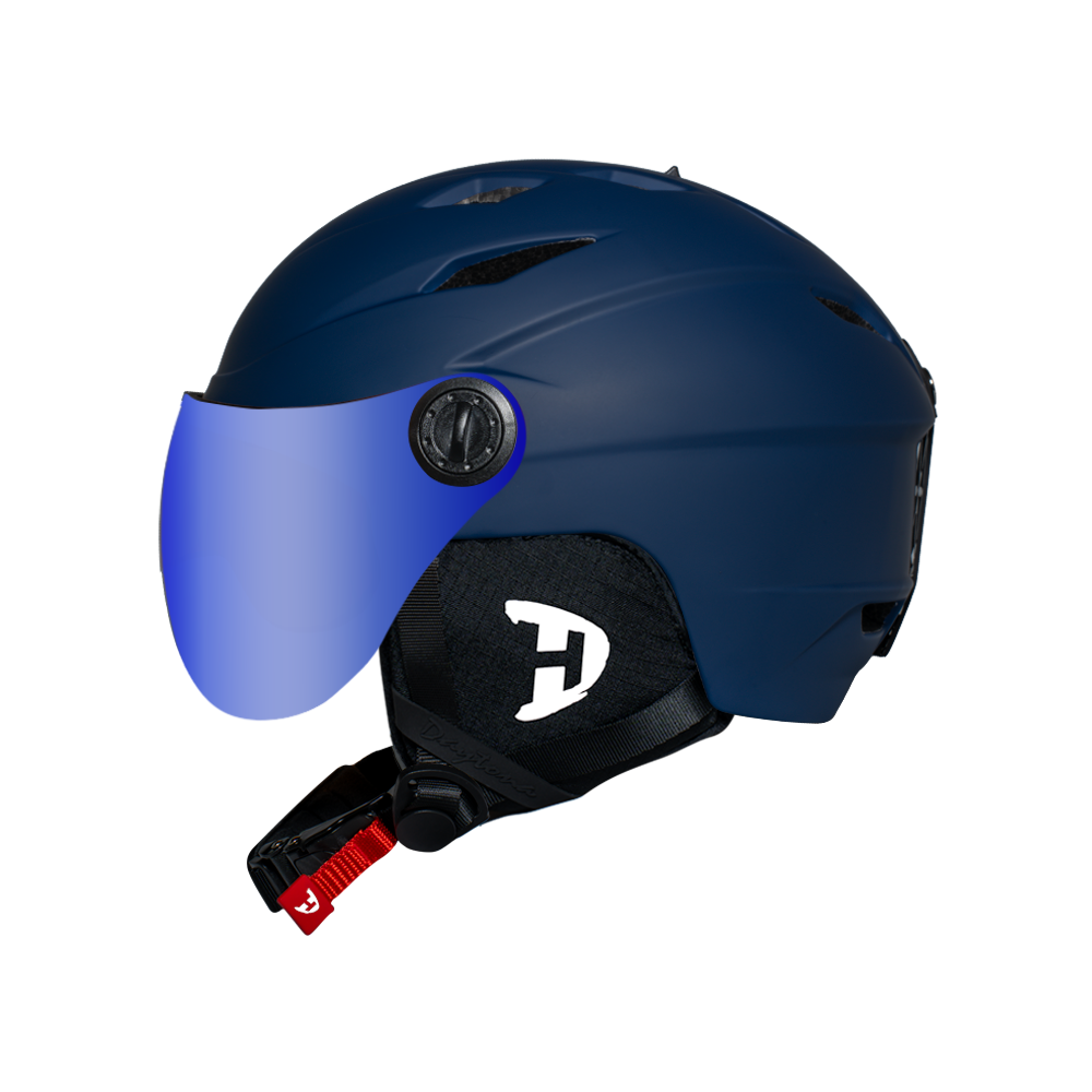 Daytona Carver Ski Helmet - Adjustable Ski Helmet for Men, Women & Youth - Dull Blue with Anti-Fog Visor