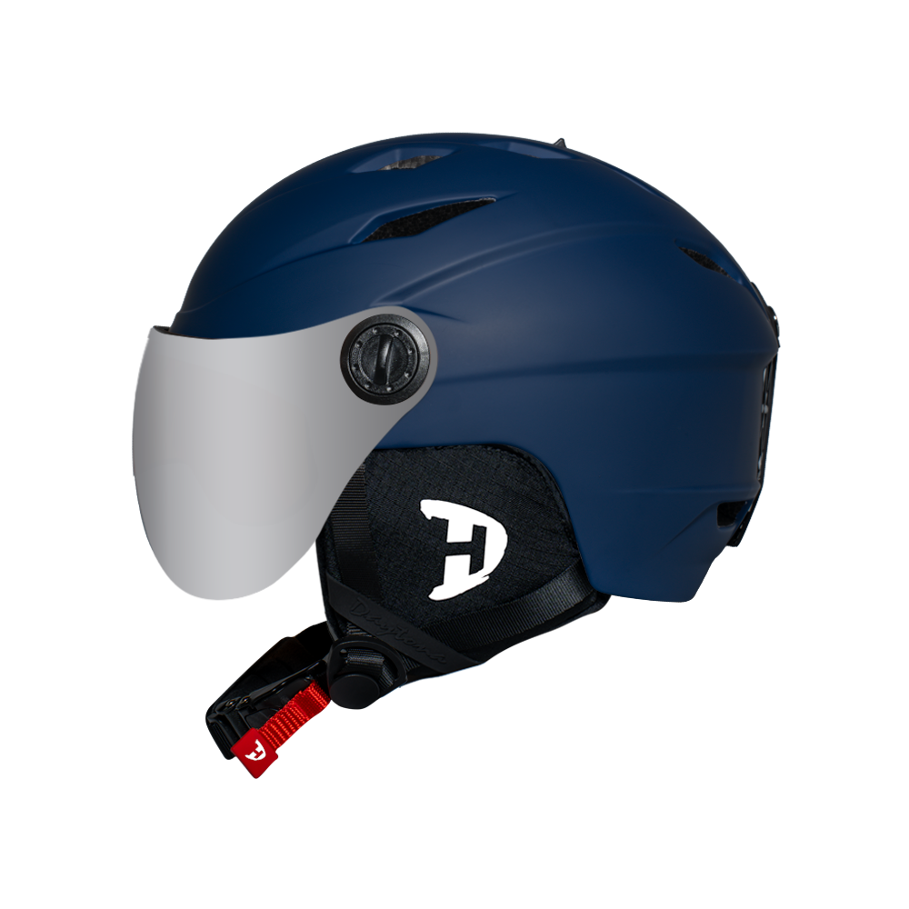 Daytona Carver Ski Helmet - Adjustable Ski Helmet for Men, Women & Youth - Dull Blue with Anti-Fog Visor