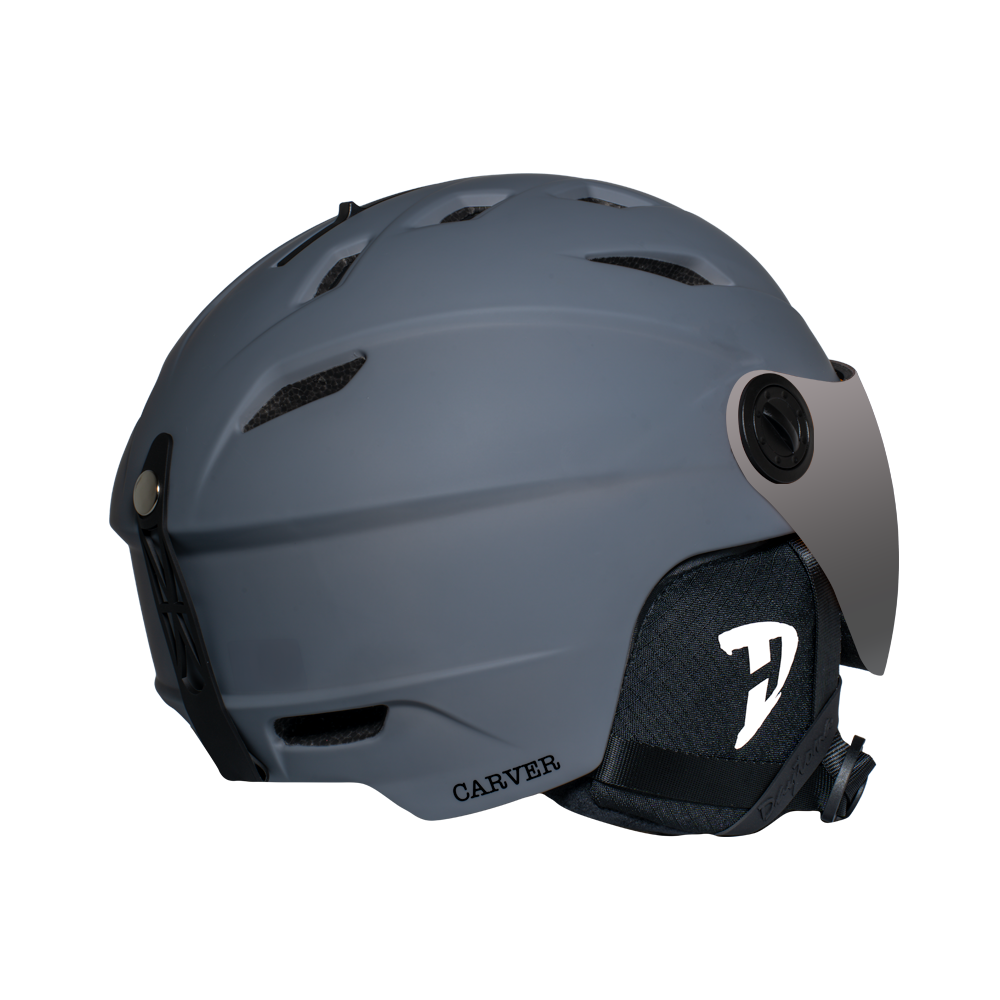 Daytona Carver Ski Helmet - Adjustable Helmet for Men, Women & Youth - Dull Grey with Anti-Fog Visor