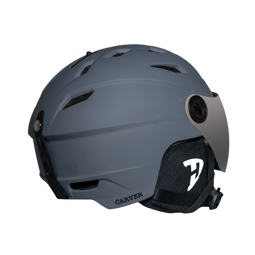 Daytona Carver Ski Helmet - Adjustable Ski Helmet for Men, Women & Youth - Dull Grey with Anti-Fog Visor