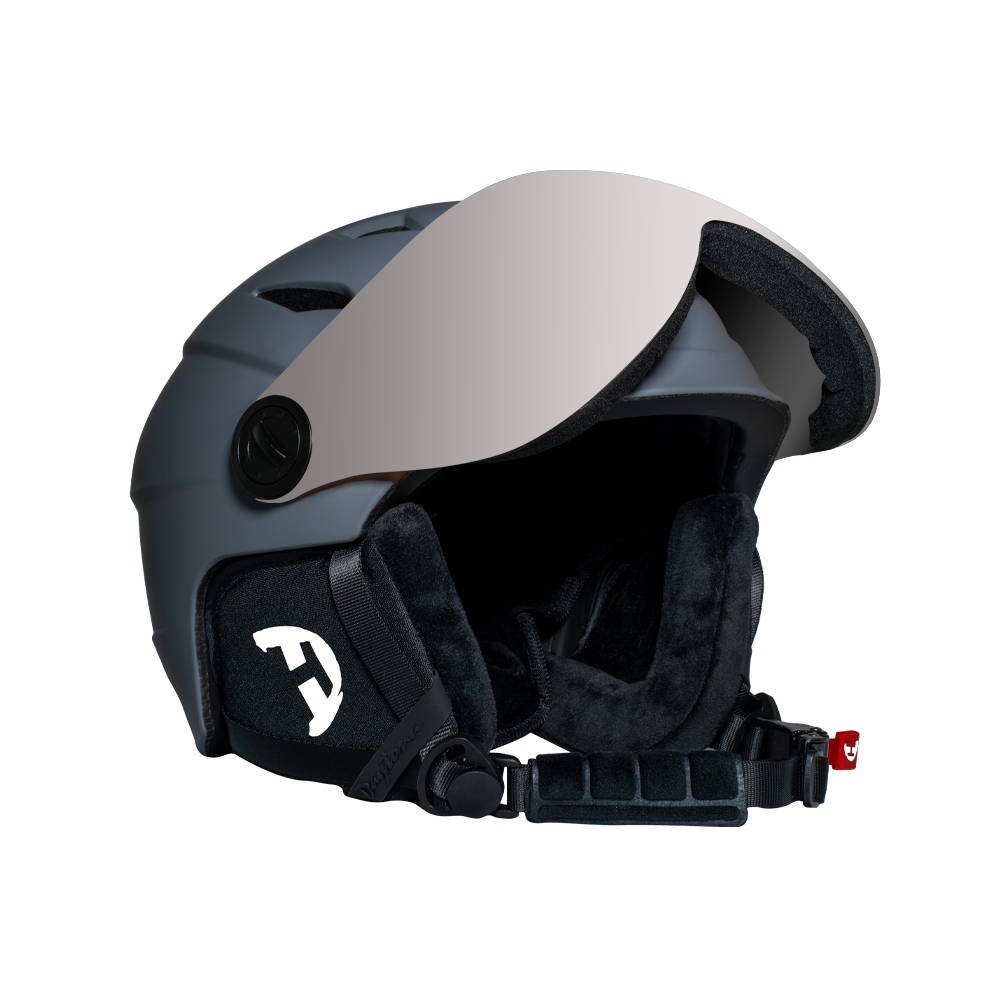 Daytona Carver Ski Helmet - Adjustable Helmet for Men, Women & Youth - Dull Grey with Anti-Fog Visor
