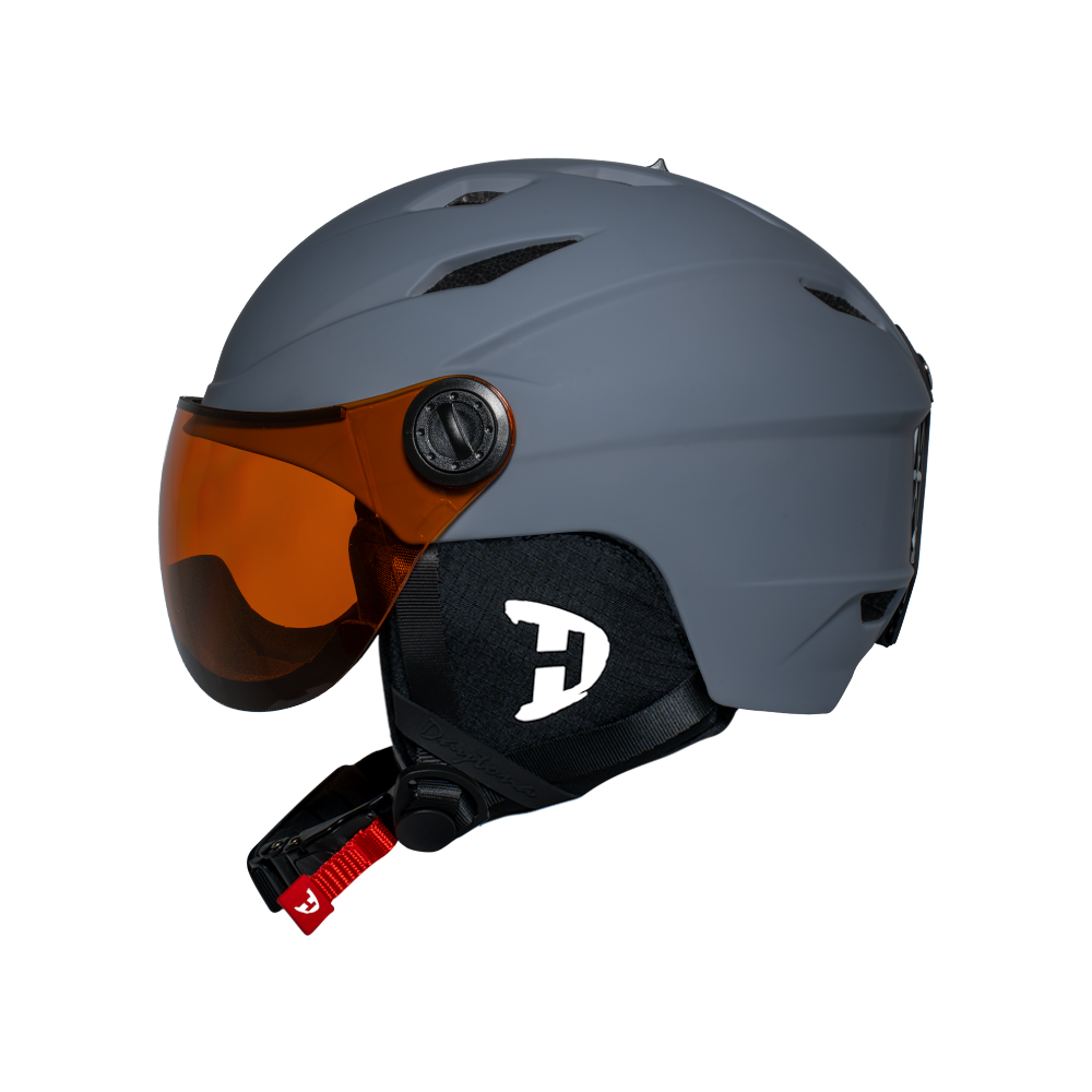 Daytona Carver Ski Helmet - Adjustable Helmet for Men, Women & Youth - Dull Grey with Anti-Fog Visor