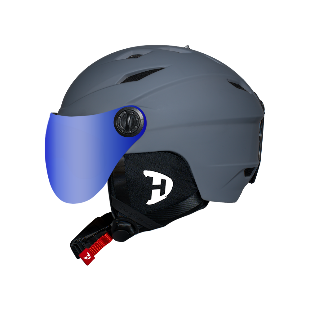 Daytona Carver Ski Helmet - Adjustable Ski Helmet for Men, Women & Youth - Dull Grey with Anti-Fog Visor