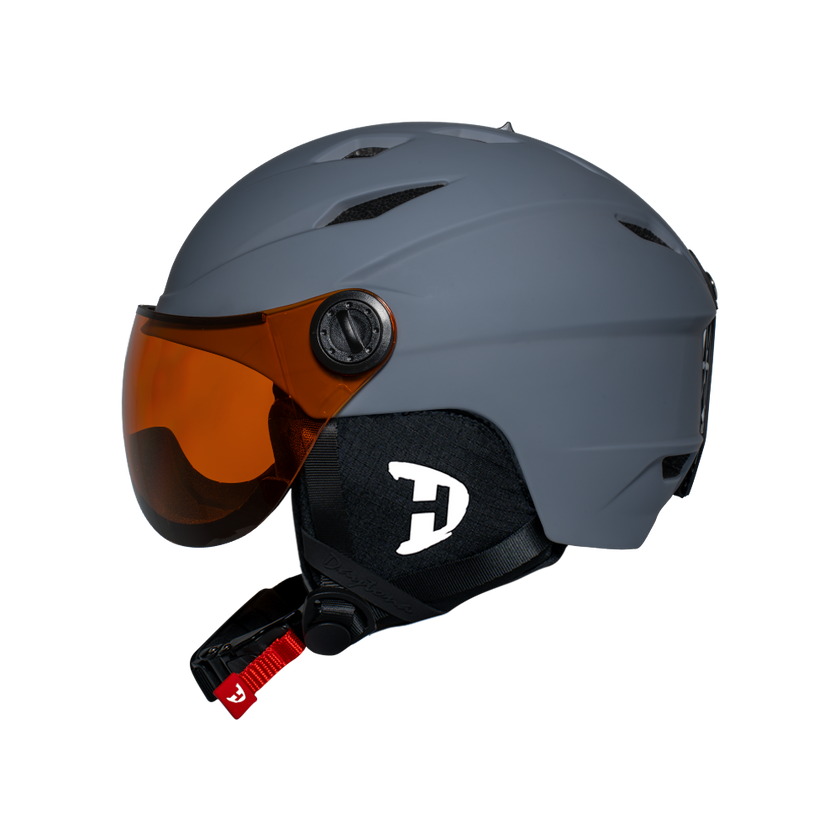 Daytona Carver Ski Helmet - Adjustable Ski Helmet for Men, Women & Youth - Dull Grey with Anti-Fog Visor