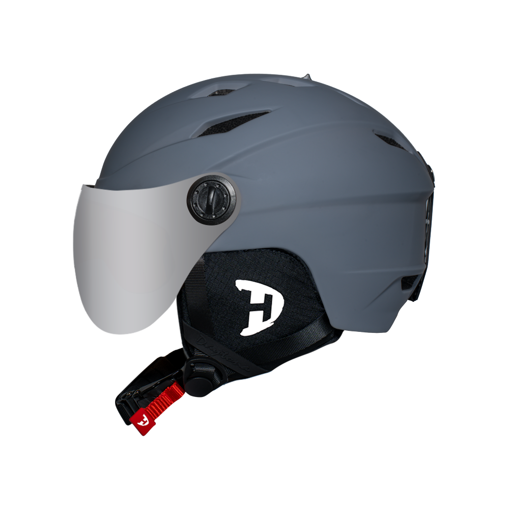 Daytona Carver Ski Helmet - Adjustable Helmet for Men, Women & Youth - Dull Grey with Anti-Fog Visor