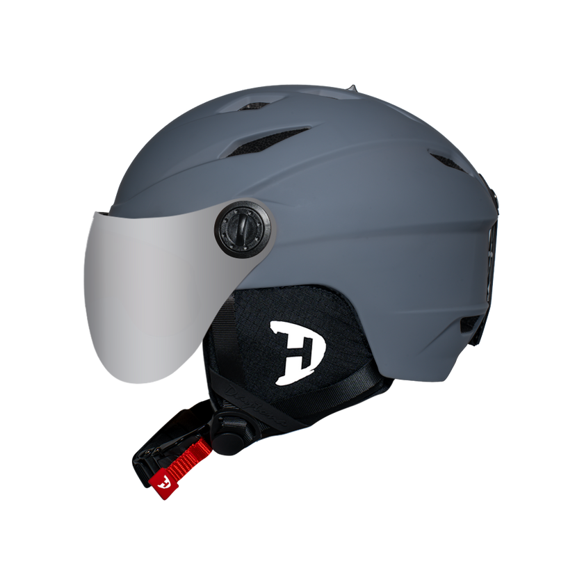 Daytona Carver Ski Helmet - Adjustable Ski Helmet for Men, Women & Youth - Dull Grey with Anti-Fog Visor
