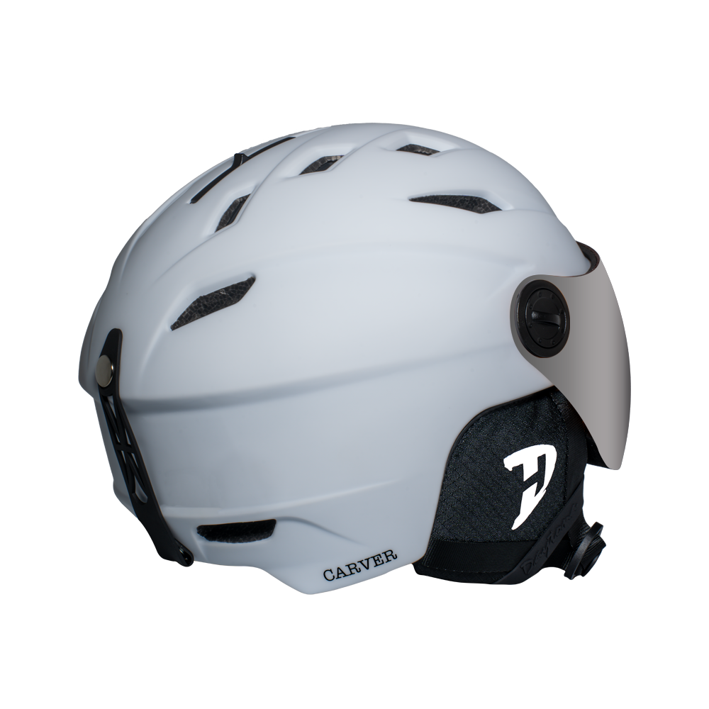 Daytona Carver Ski Helmet - Adjustable Ski Helmet for Men, Women & Youth - Dull Chalk White with Anti-Fog Visor