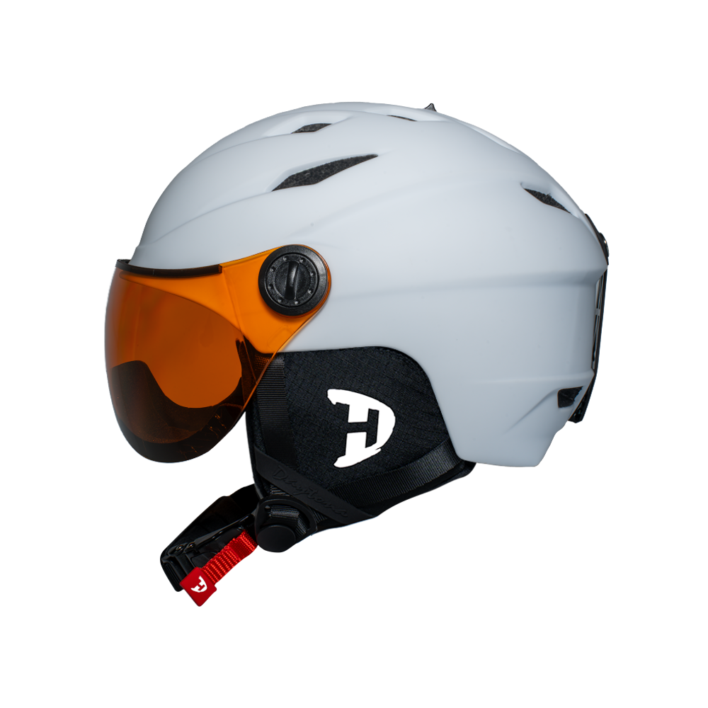 Daytona Carver Ski Helmet - Adjustable Ski Helmet for Men, Women & Youth - Dull Chalk White with Anti-Fog Visor