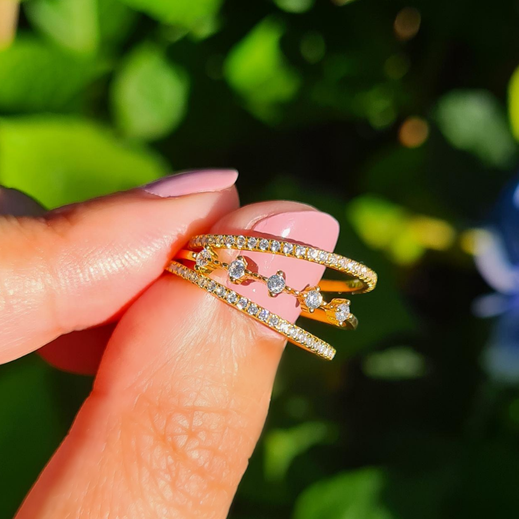 Celeste Stacking Ring Set in Gold