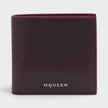 Logo Bi-fold Wallet Crackled Leather Cranberry Red