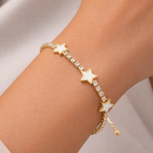 Trella Luxe 18 Karat vergoldetes Stern-Tennisarmband