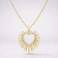 Cher Starburst Heart Pendant Necklace | 18k Gold Plated