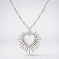 Cher Starburst Heart Pendant Necklace | 925 Silver Plated